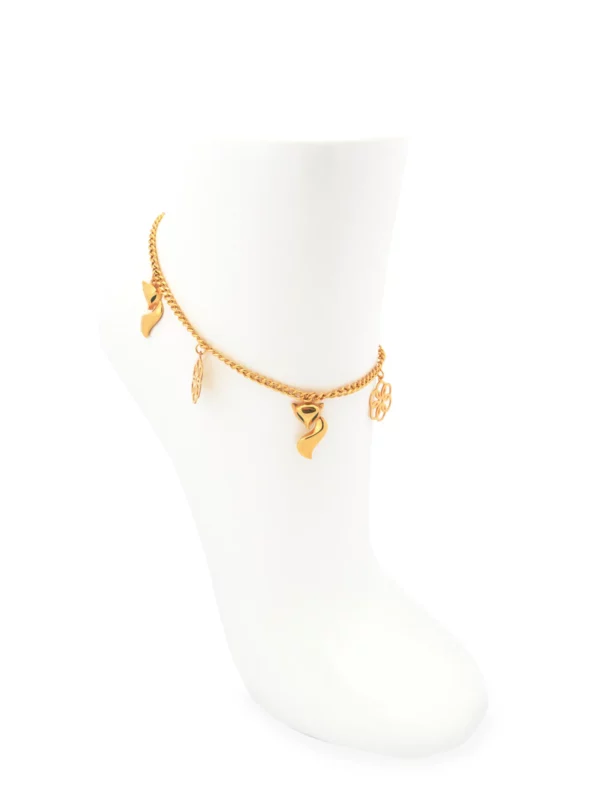 Gold chain anklet 7056 at Alsayed jewellery London