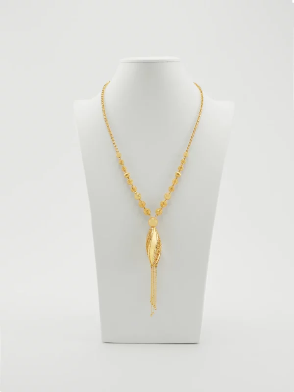 bead gold necklace 7044 at Alsayed jewellery London
