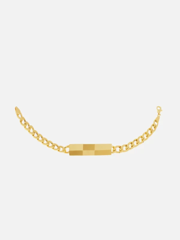 gold checkered bracelet 1128 London 21k