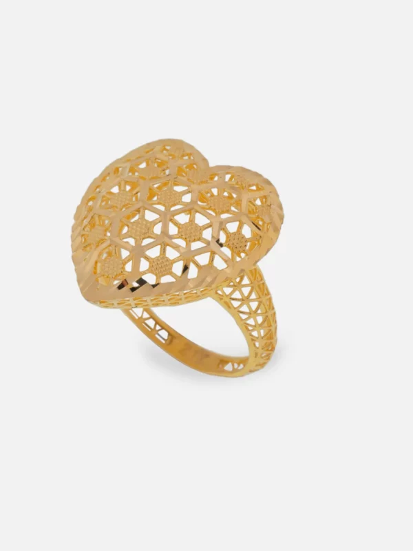 gold heart ring 2355 at Alsayed jewellery London