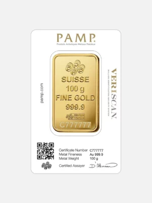 PAMP 100 Gram Gold Bar Minted