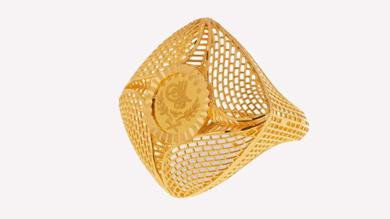 gold ring 21K arabic design