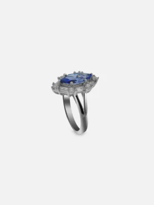 Royal-Blue Silver Ring 5533