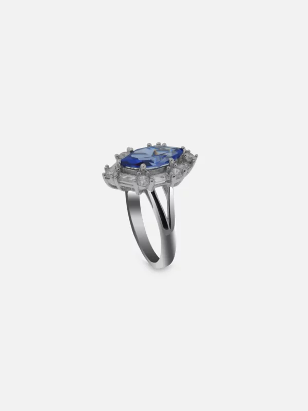 Royal-Blue Silver Ring 5533 at Alsayed jewellery London